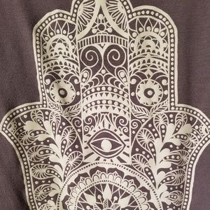 Rue 21 gray Hamsa hand shirt.
